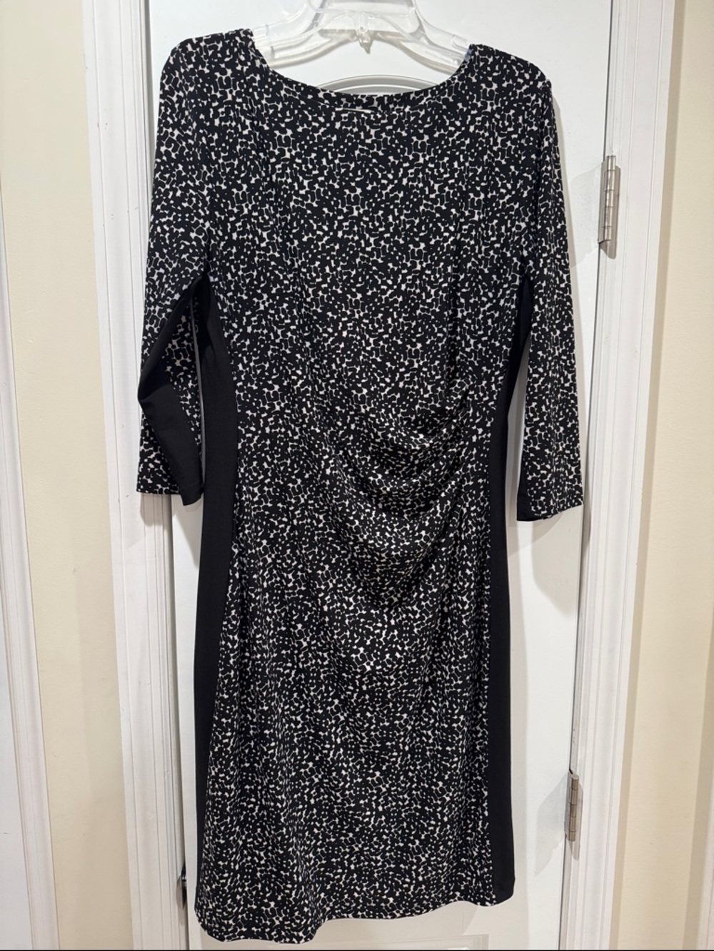 Anne Klein Black and White Printed Sheath Dress